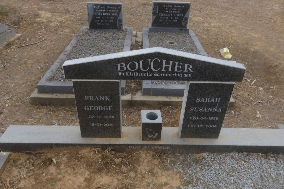 BOUCHER Frank George 1934-2015 &amp; Sarah Susanna 1938-2004