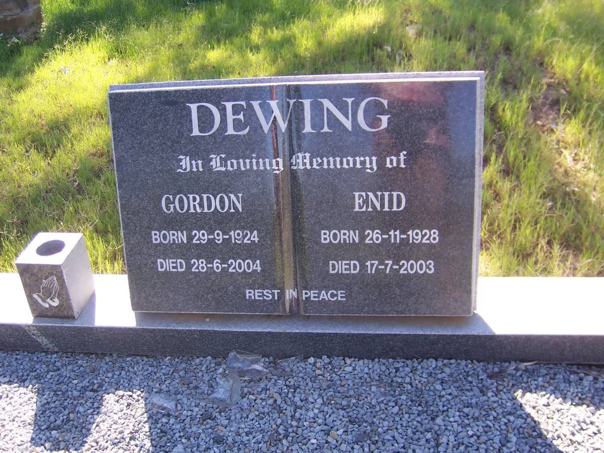 DEWING Gordon 1924-2004 &amp; Enid 1928-2003