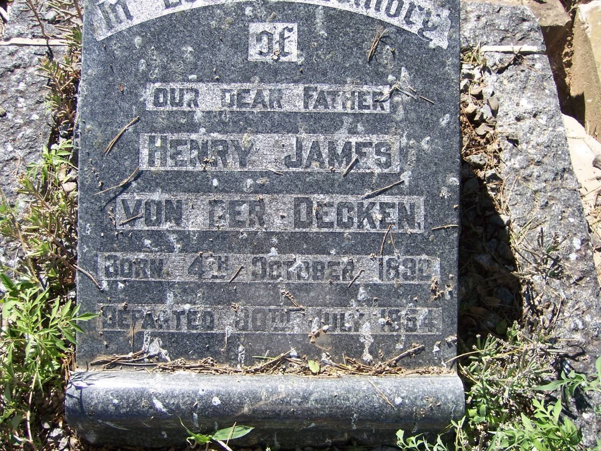 DECKEN Henry James, von der 1890-1954