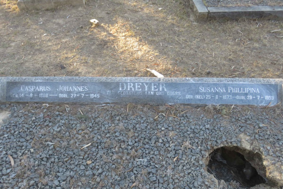 DREYER Casparus Johannes 1866-1945 &amp; Susanna Phillipina NEL 1873-1953