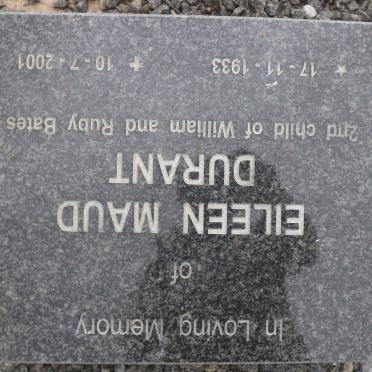 DURANT Eileen Maud nee BATES 1933-2001