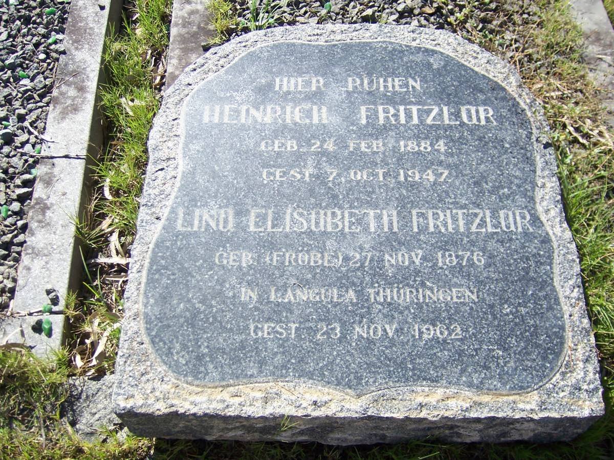 FRITZLAR Heinrich 1884-1947 &amp; Lina Elizabeth FRÖBE 1876-1962
