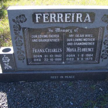 FERREIRA Frank Charles 1902-1988 &amp; Mona Florence 1904-1975