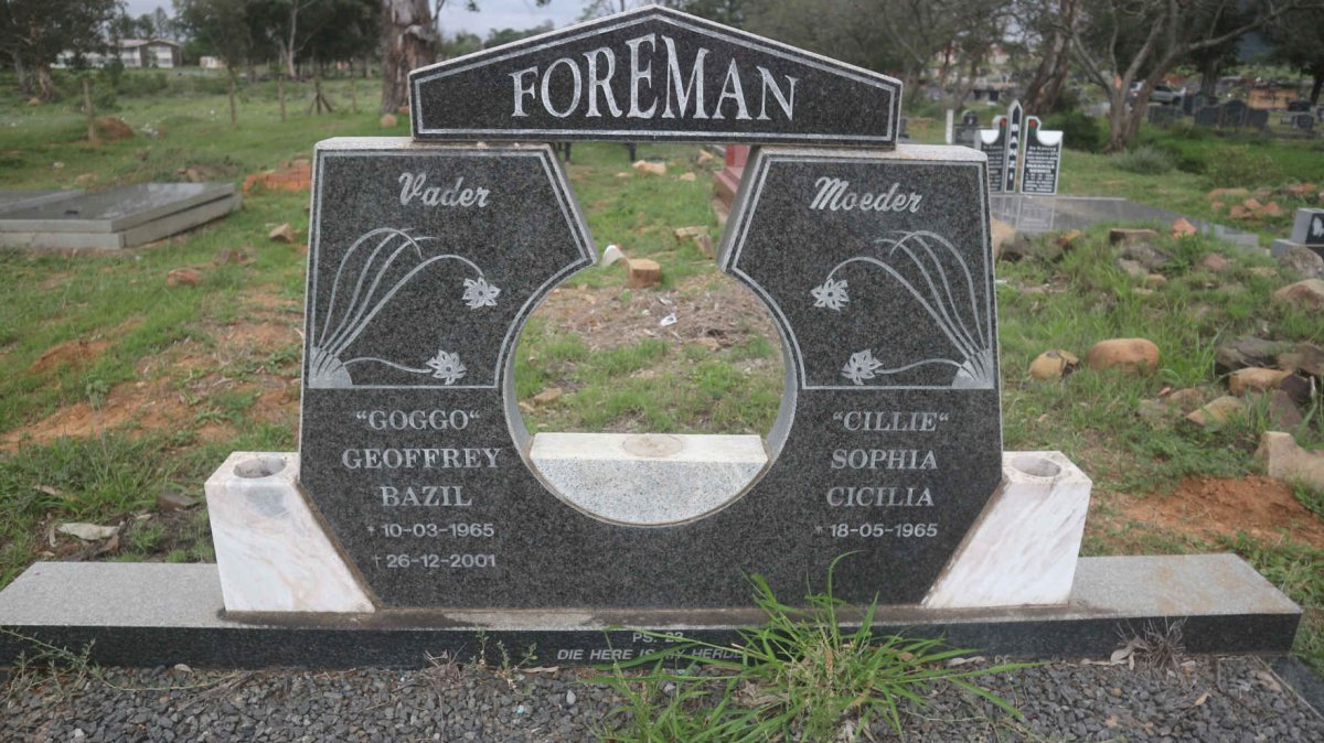 FOREMAN Geoffrey Bazil 1965-2001 &amp; Sophia Cicilia 1965-