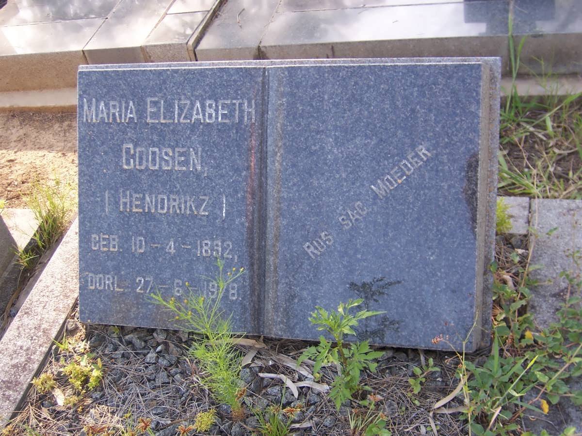 GOOSEN Maria Elizabeth nee HENDRIKZ 1892-1978