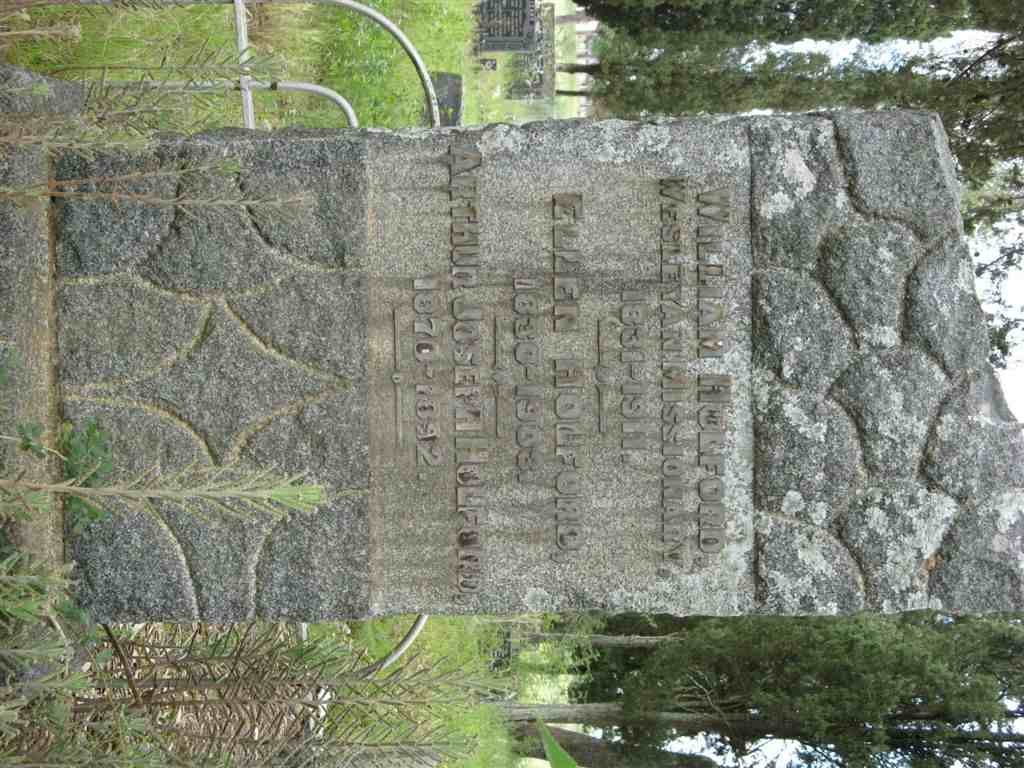 HOLFORD William 1831-1911 &amp; Ellen 1830-1903 :: HOLFORD Arthur Joseph 1870-1892
