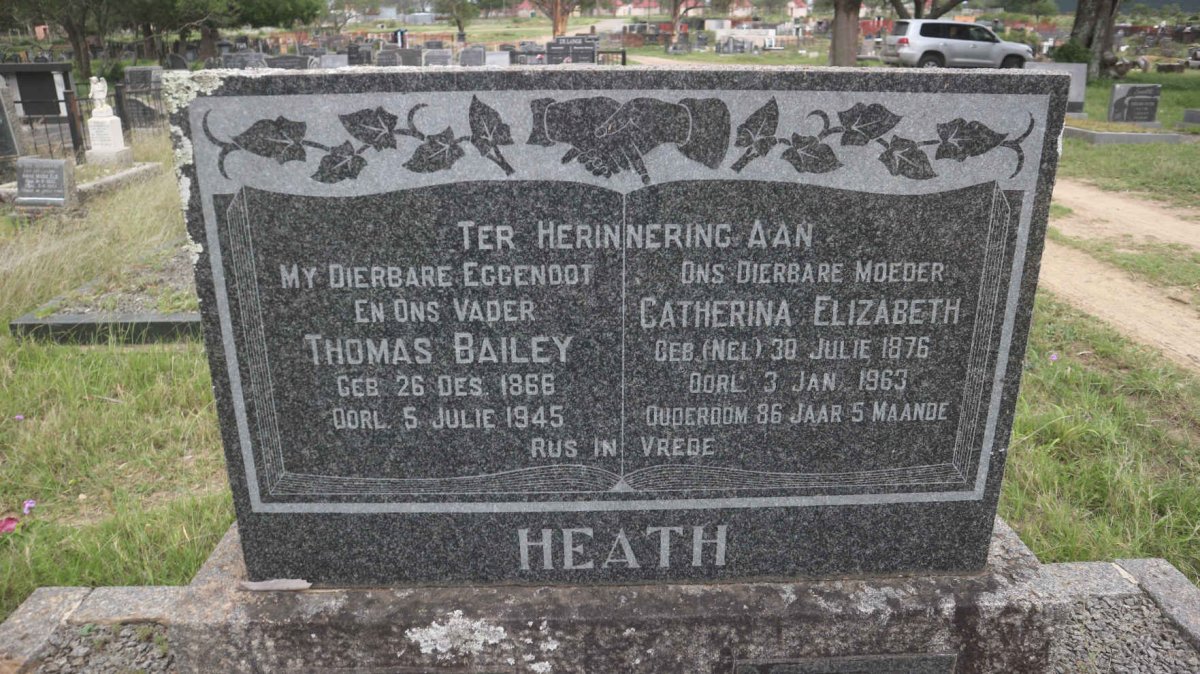 HEATH Thomas Bailey 1866-1945 &amp; Catherina Elizabeth NEL 1876-1963 
