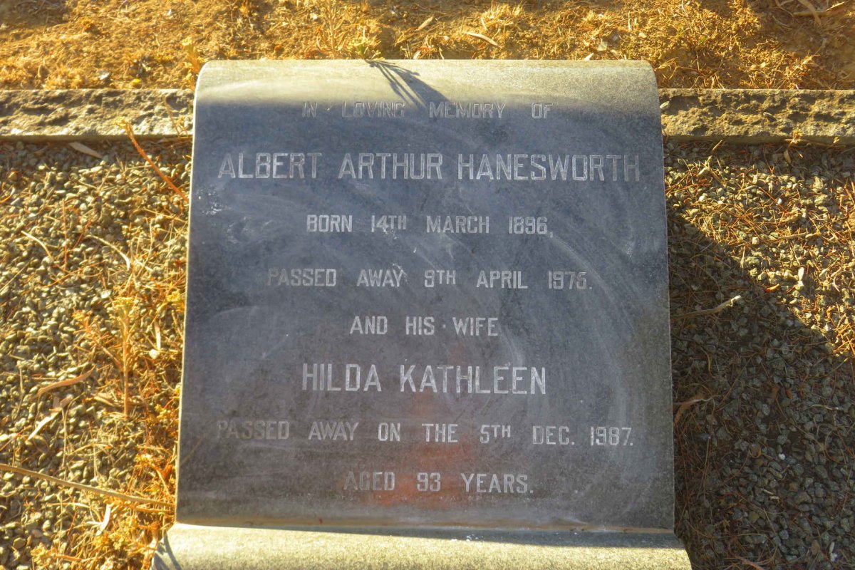 HANESWORTH Albert Arthur 1896-1975 &amp; Hilda Kathleen -1987