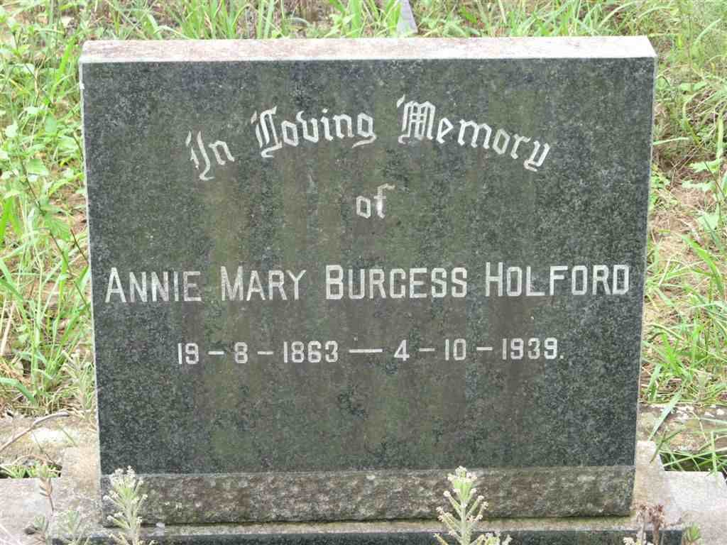 HOLFORD Annie Mary Burgess 1863-1939