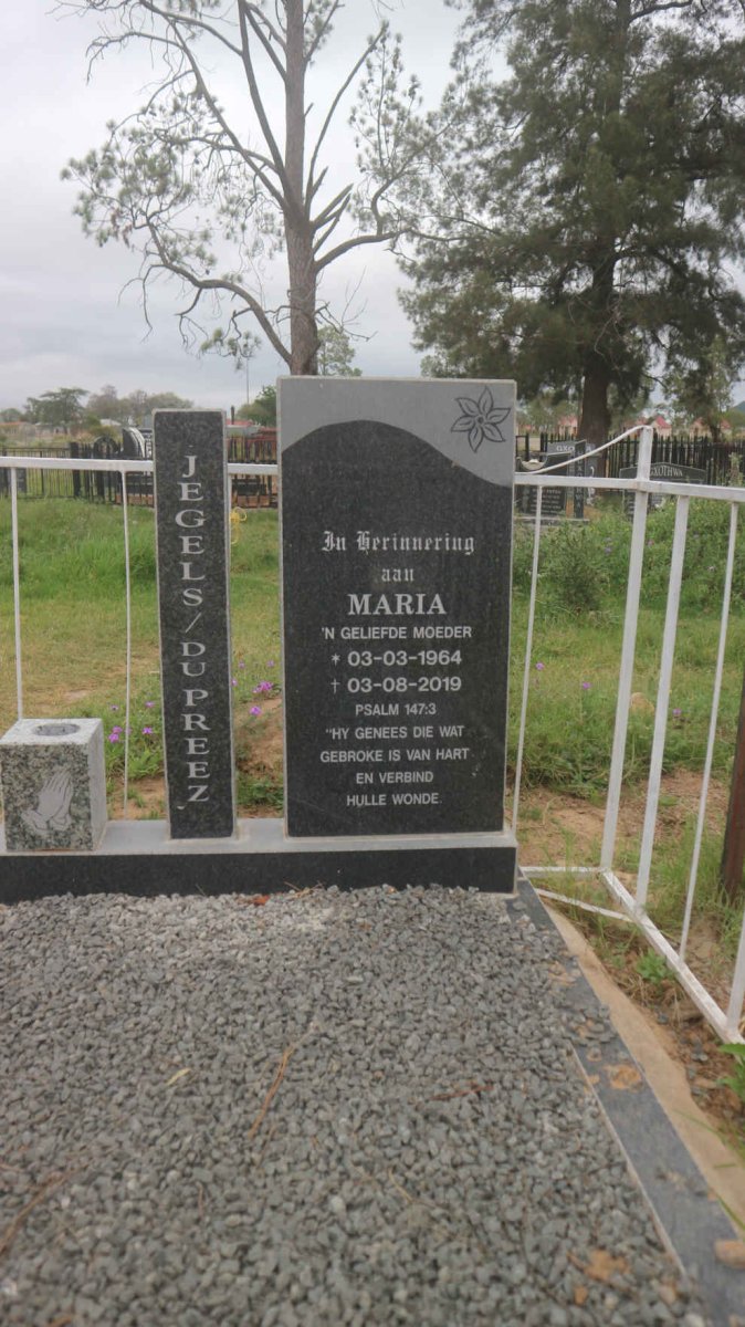 JEGELS Maria nee DU PREEZ 1964-2019