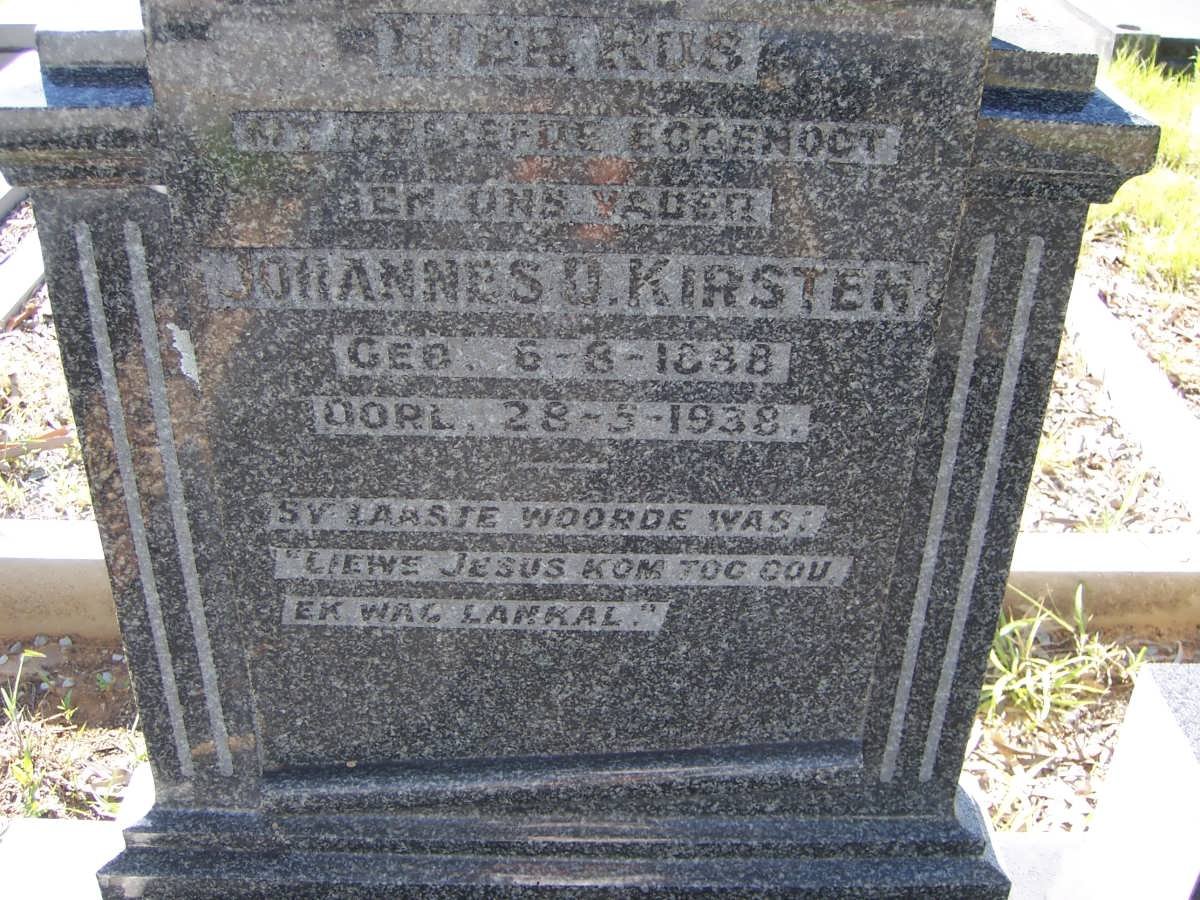 KIRSTEN Johannes D. 1888-1938