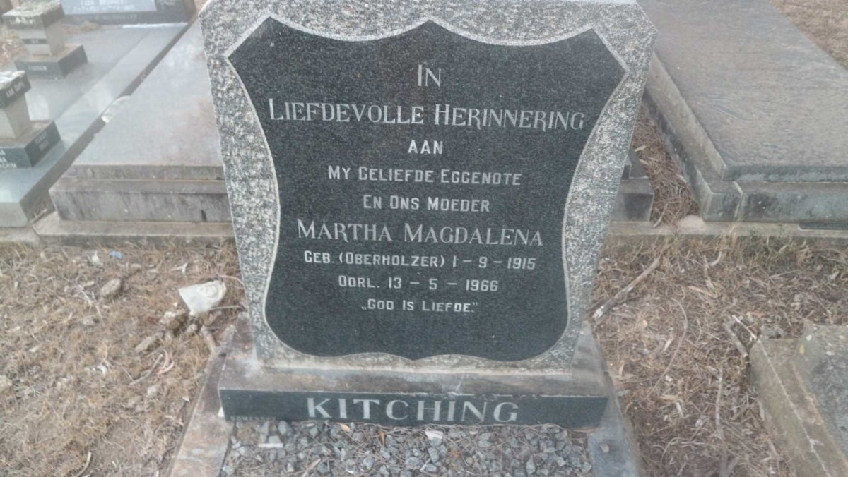 KITCHING Martha Magdalena nee OBERHOLZER 1915-1966