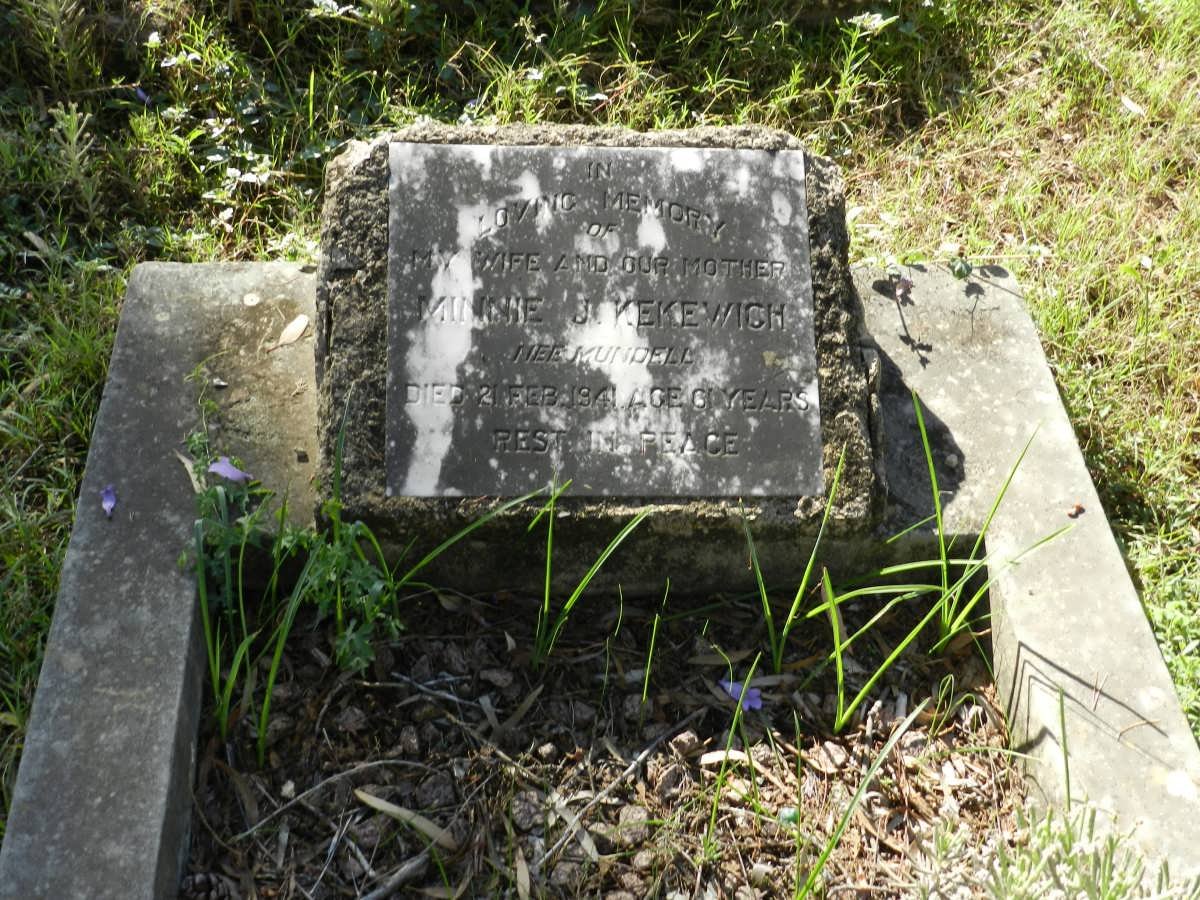 KEKEWICH Minnie J. nee MUNDELL -1941