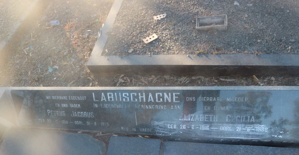 LABUSCHAGNE Petrus Jacobus 1914-1973 &amp; Elizabeth Cecilia 1916-1988