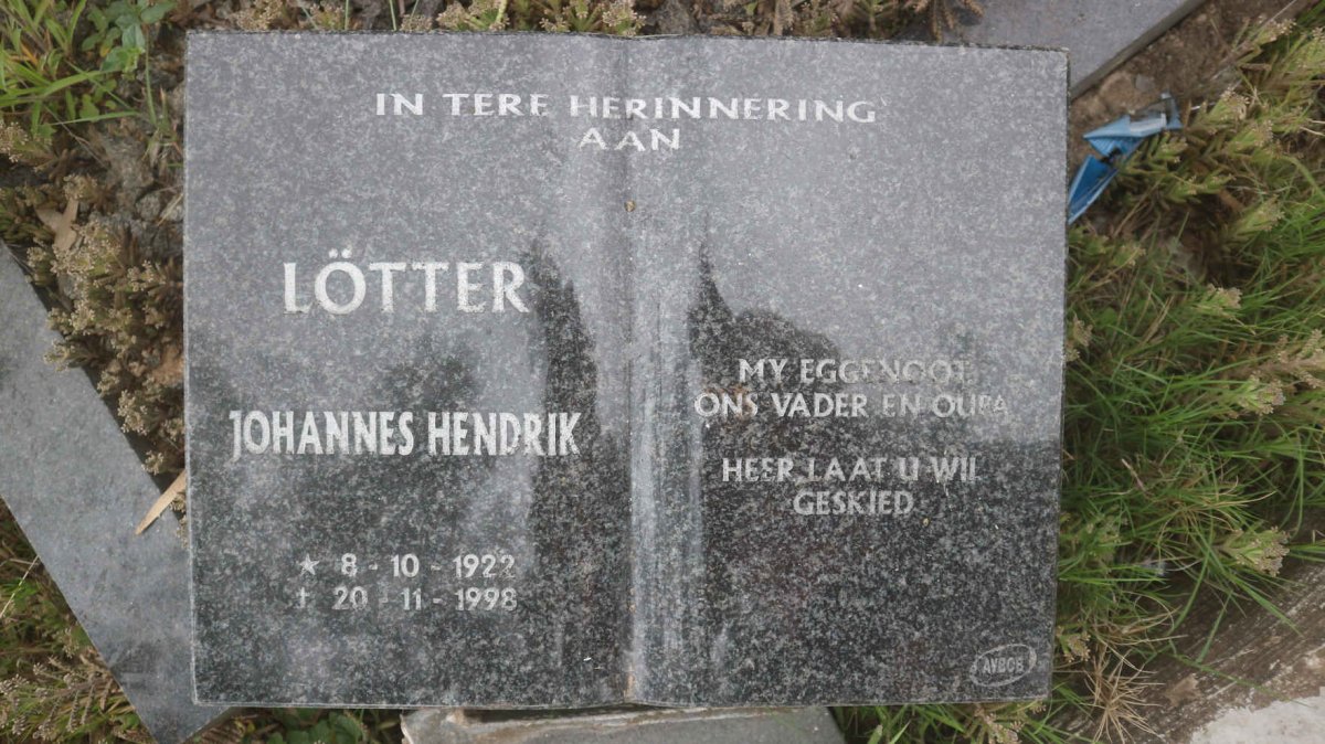 LOTTER Johannes Hendrik 1922-1998