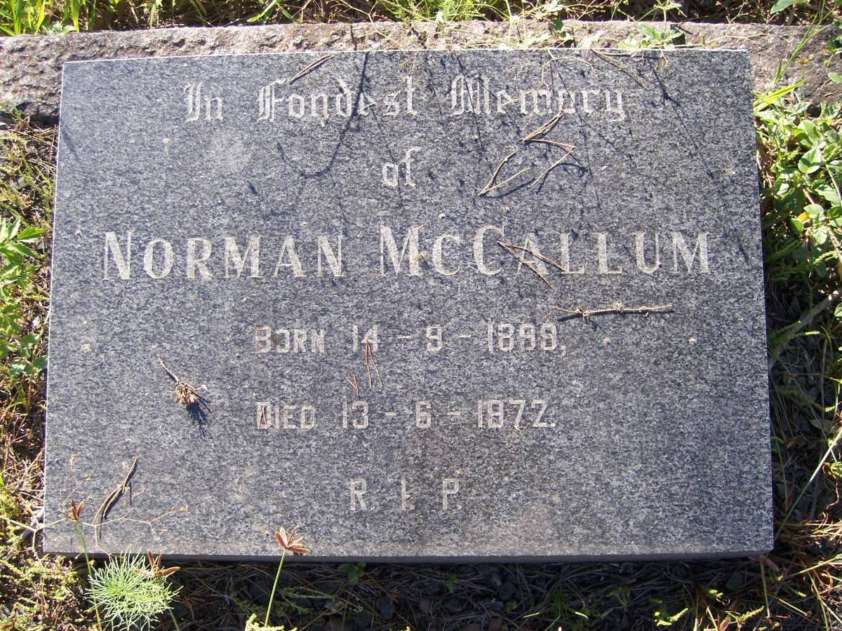 McCALLUM Norman 1899-1972