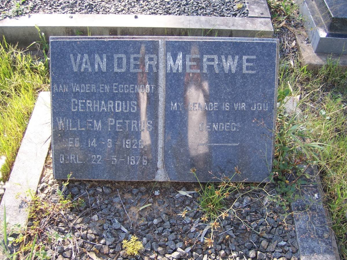 MERWE Gerhardus Willem Petrus, van der 1926-1976