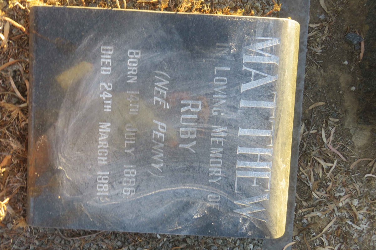 MATTHEW Ruby nee PENNY 1886-1981