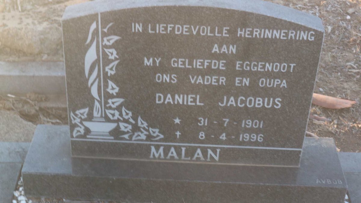 MALAN Daniel Jacobus 1901-1996