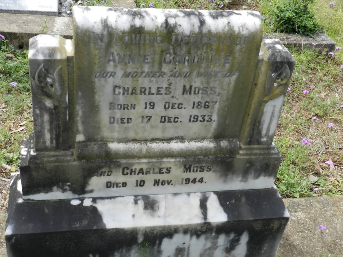 MOSS Charles -1944 &amp; Annie Caroline 1867-1933