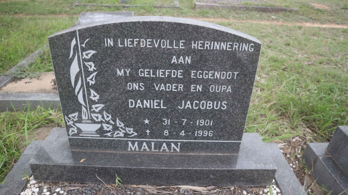 MALAN Daniel Jacobus 1901-1996 &amp; Maria Magdalena 1901-1990