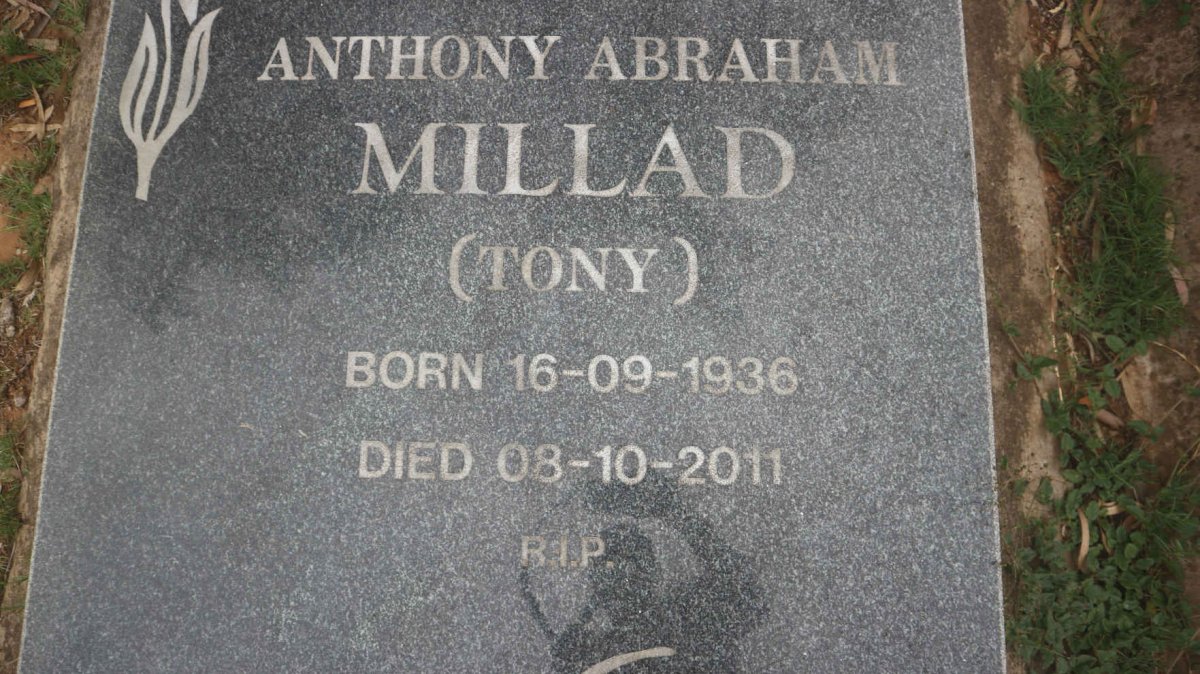 MILLAD Anthony Abraham 1936-2011 &amp; Alice June TERBLANCHE 1939-2001