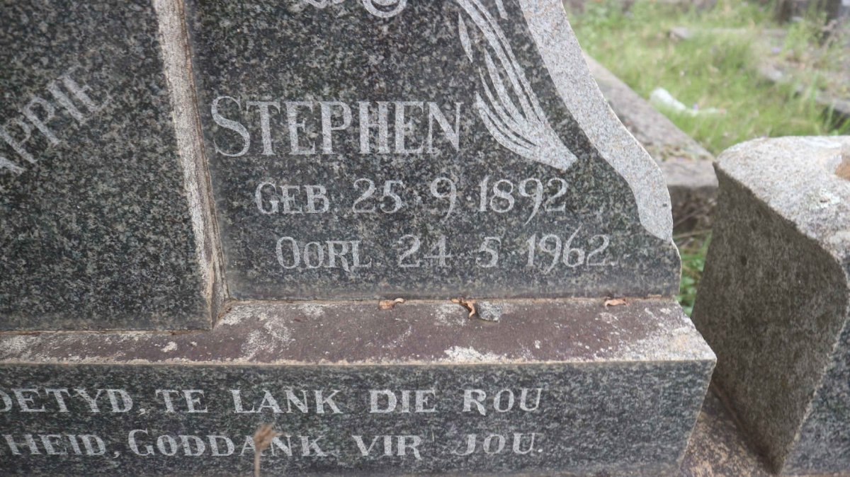 MULLER Stephen 1892-1962 &amp; Gertina Johanna 1897-1965