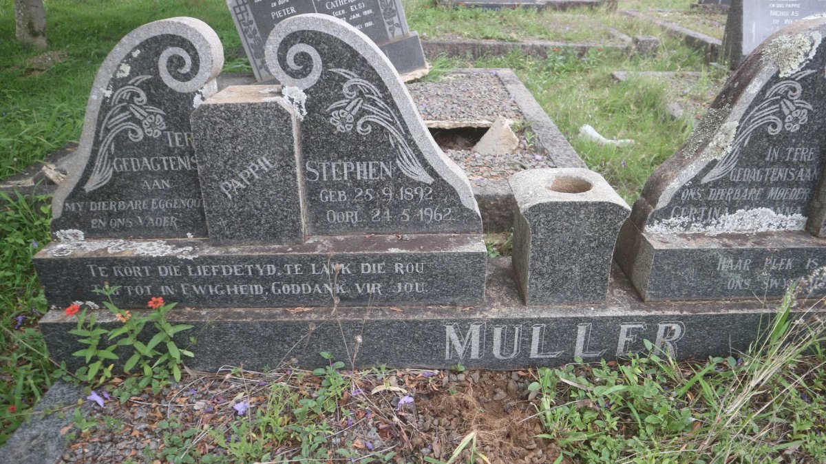 MULLER Stephen 1892-1962 &amp; Gertina Johanna 1897-1965