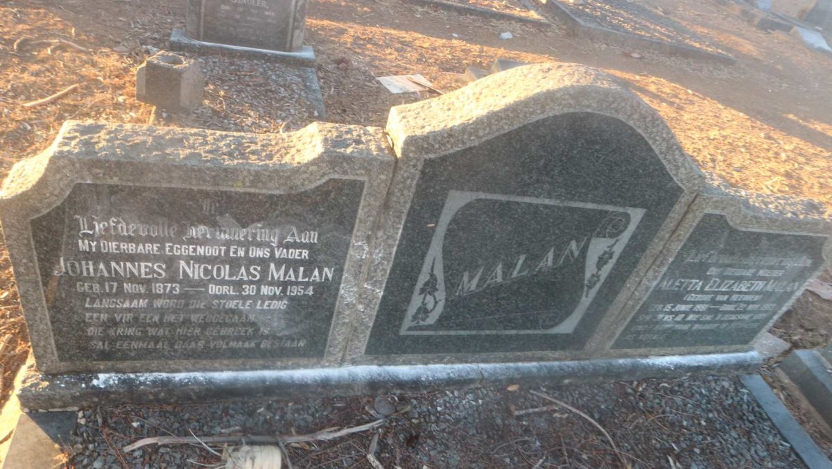 MALAN Johannes Nicolas 1873-1954 &amp; Aletta Elizabeth VAN HEERDEN 1881-1963