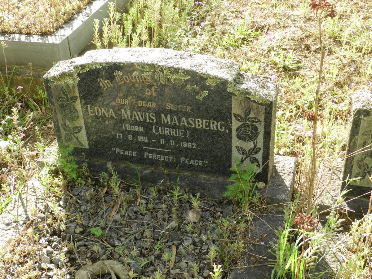 MAASBERG Edna Mavis nee CURRIE 1911-1962