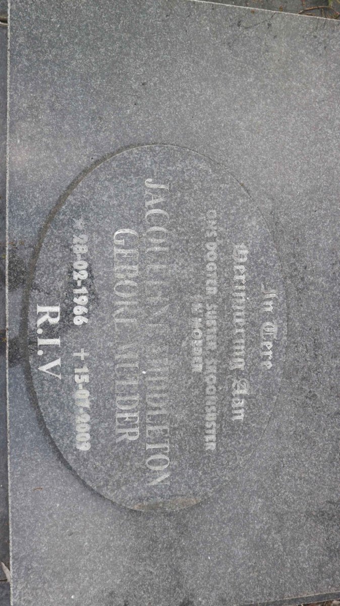 MIDDLETON Jacqueline nee MULDER 1966-2009