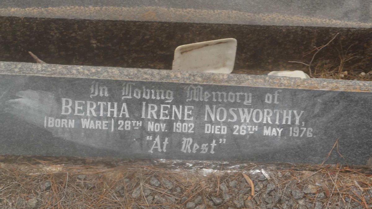NOSWORTHY Bertha Irene nee WARE 1902-1976