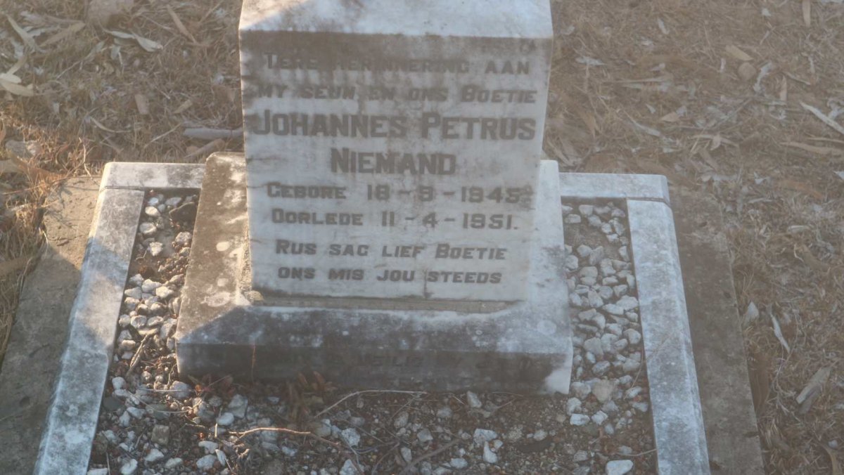 NIEMAND Johannes Petrus 1945-1951
