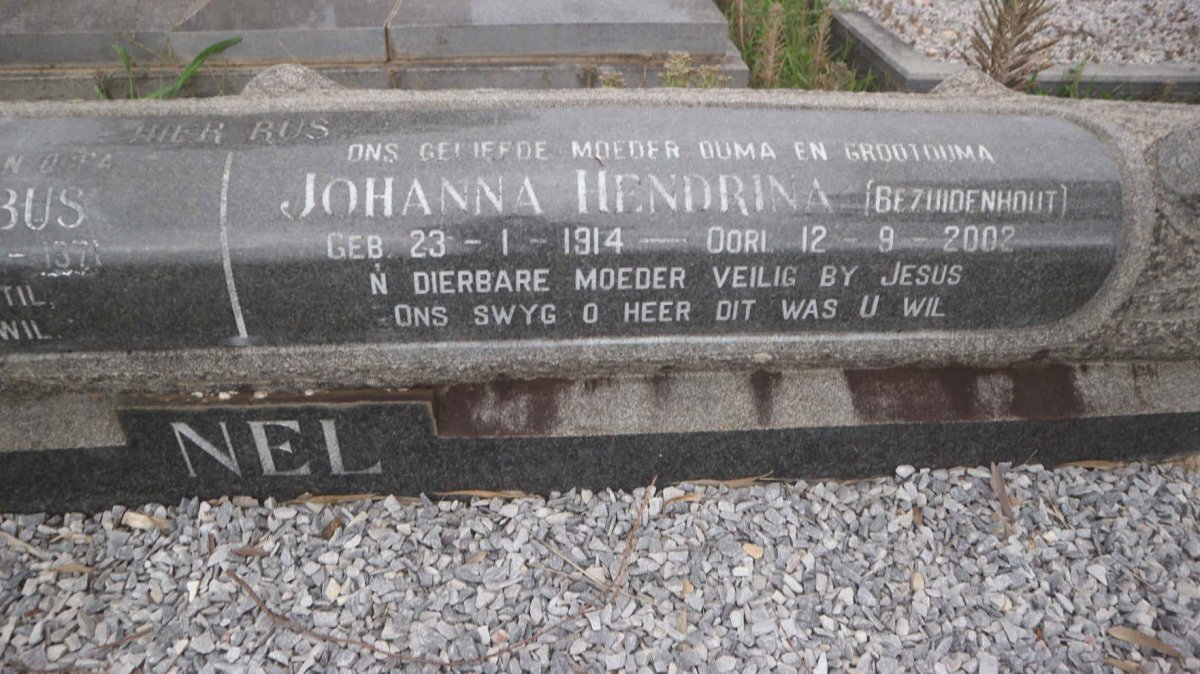NEL Jan Cornelius Jacobus 1906-1971 &amp; Johanna Hendrina BEZUIDENHOUT 1914-2002