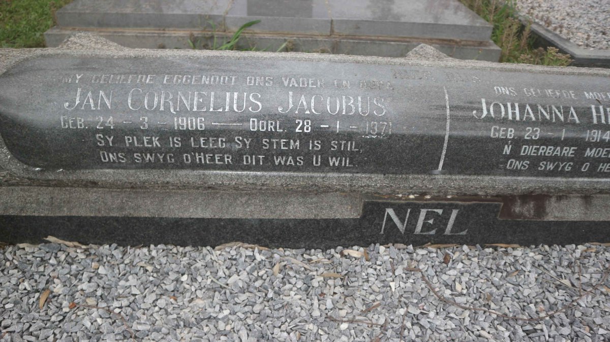 NEL Jan Cornelius Jacobus 1906-1971 &amp; Johanna Hendrina BEZUIDENHOUT 1914-2002