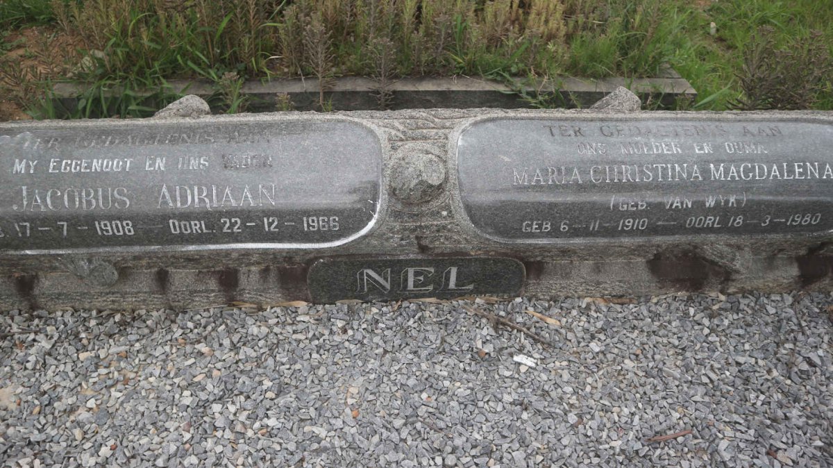NEL Jacobus Adriaan 1908-1966 &amp; Maria Christina Magdalena VAN WYK 1910-1980