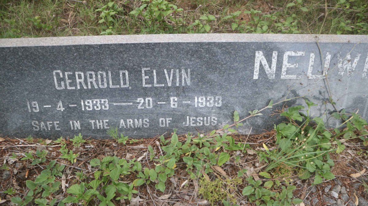 NEUWENHUIS Gerrold Elvin 1933-1933