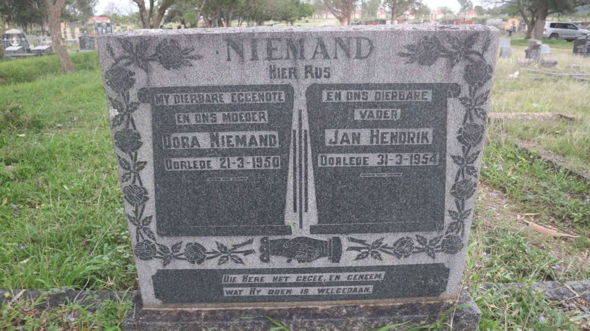 NIEMAND Jan Hendrik -1954 &amp; Dora -1950