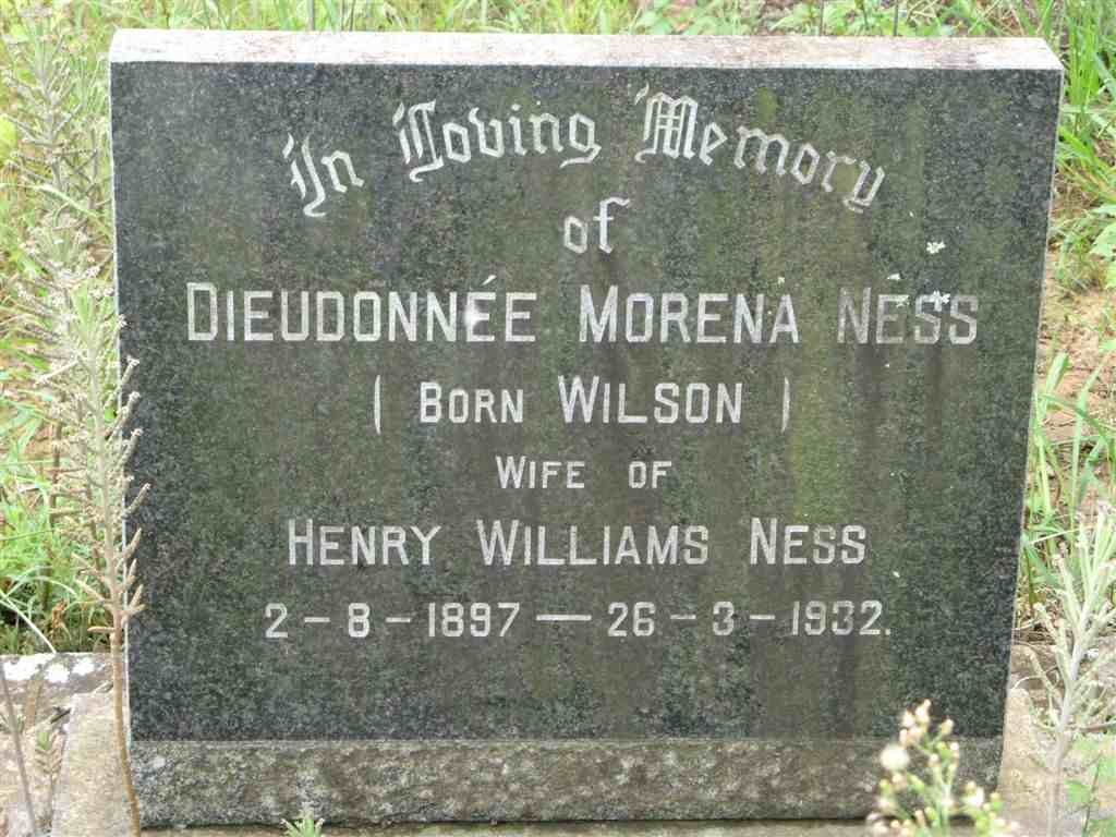 NESS Dieudonnée Morena nee WILSON 1897-1932