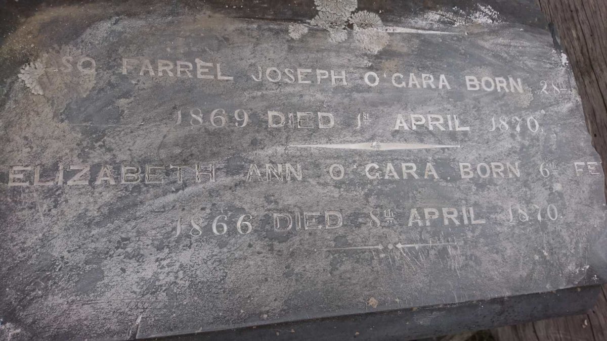 O'GARA Farrel Joseph 1869-1870 :: O'GARA Elizabeth Ann 1866-1870