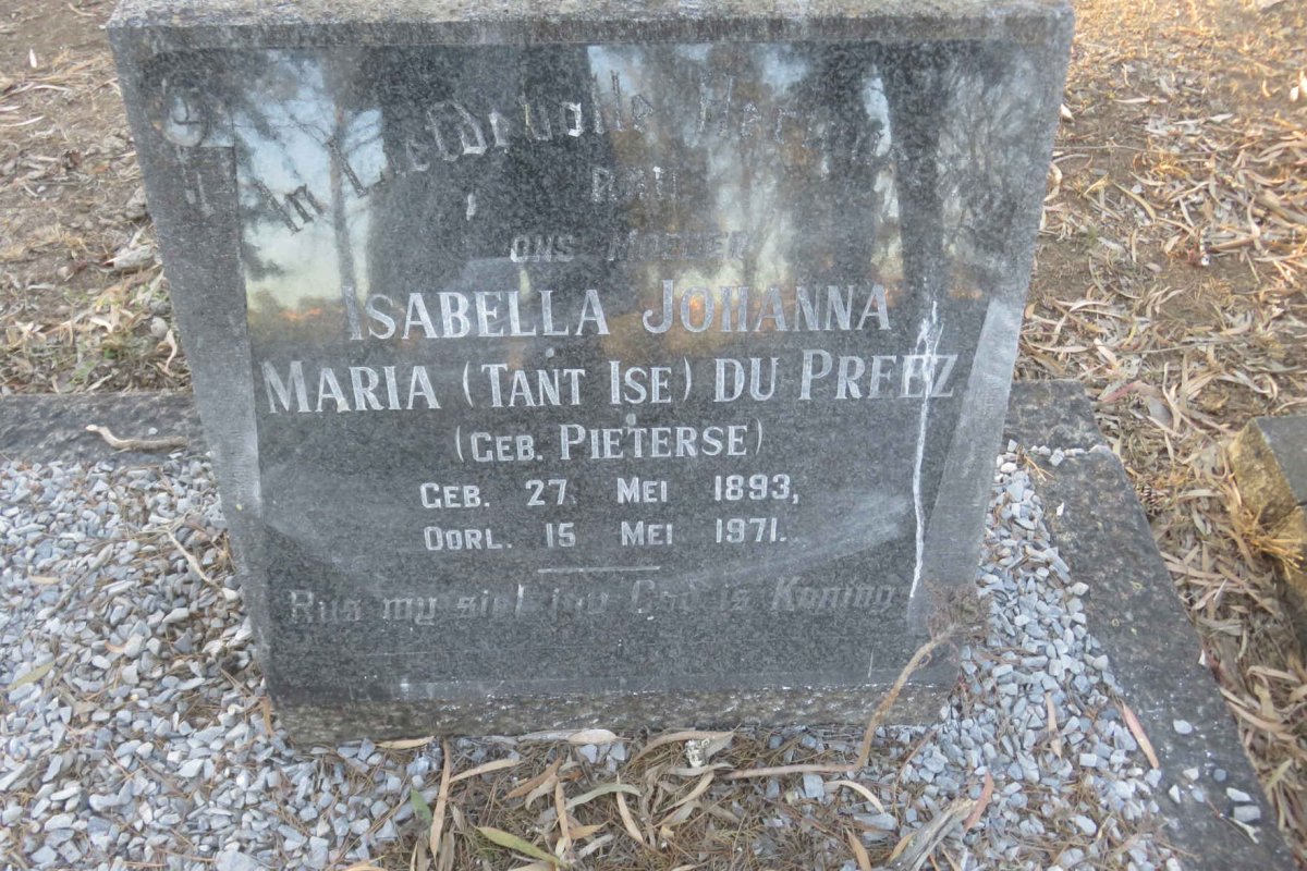 PREEZ Isabella Johanna Maria, du nee PIETERSE 1893-1971