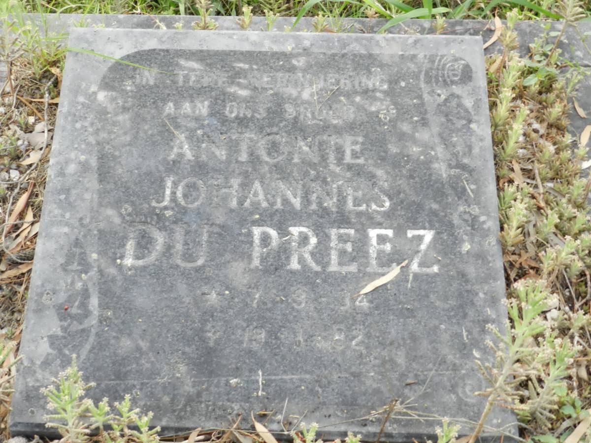 PREEZ Antonie Johannes, du 1934-1982