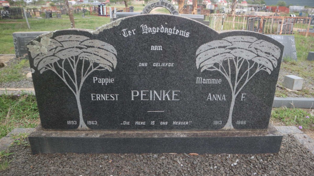 PEINKE Ernest 1893-1963 &amp; Anna F. 1913-1986