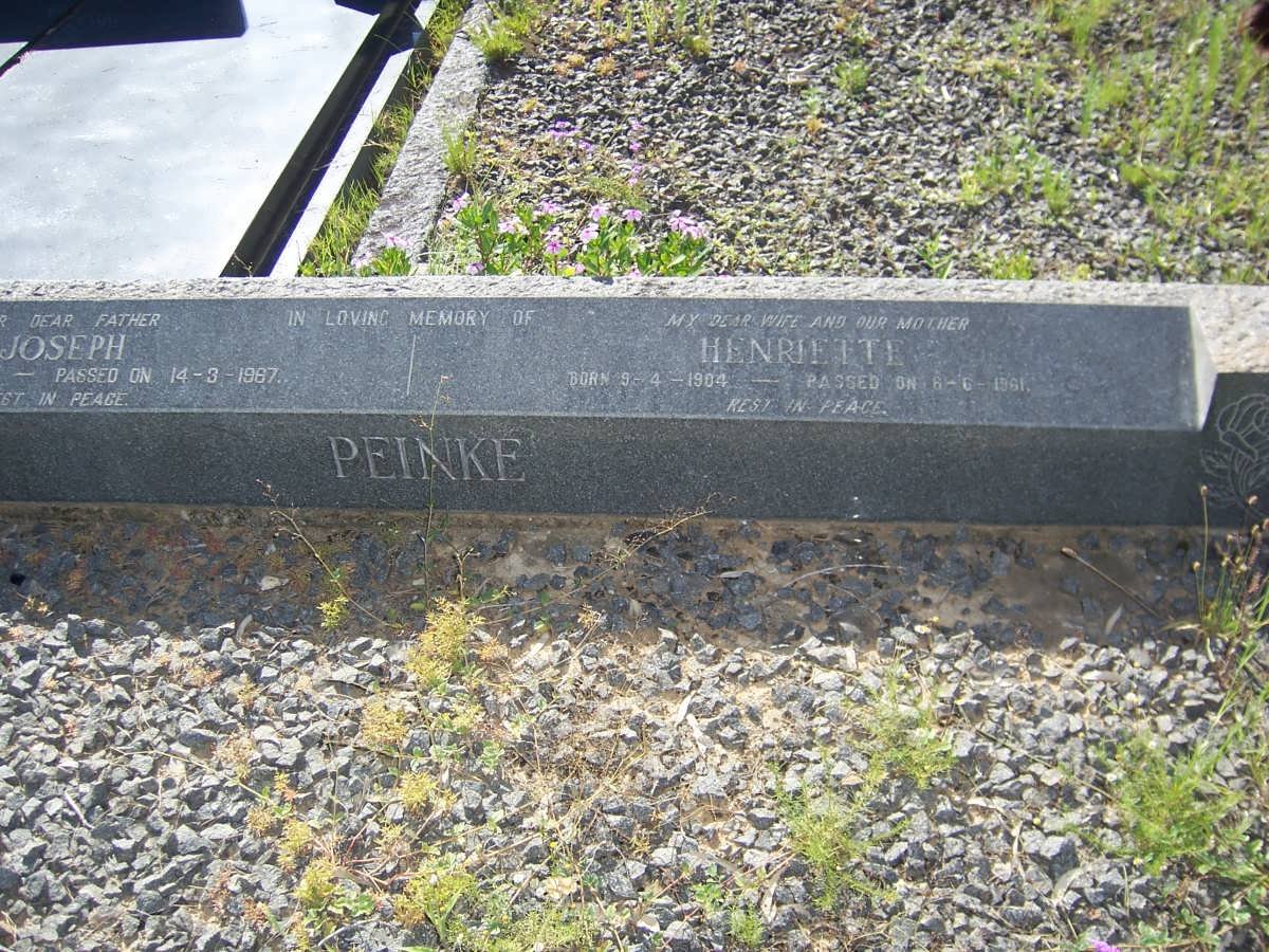 PEINKE Joseph 1890-1967 &amp; Henriette 1904-1961