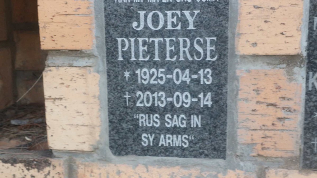 PIETERSE Joey 1925-2013