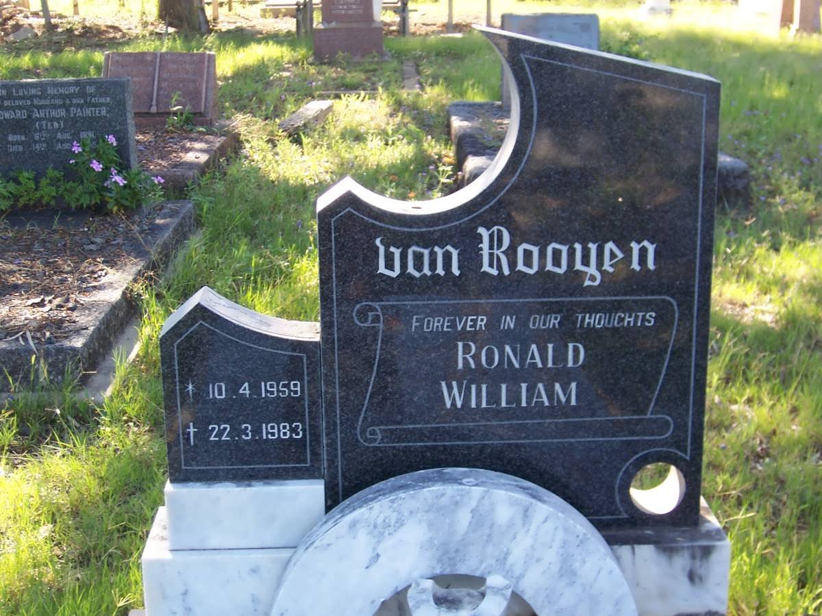 ROOYEN Ronald William, van 1959-1983