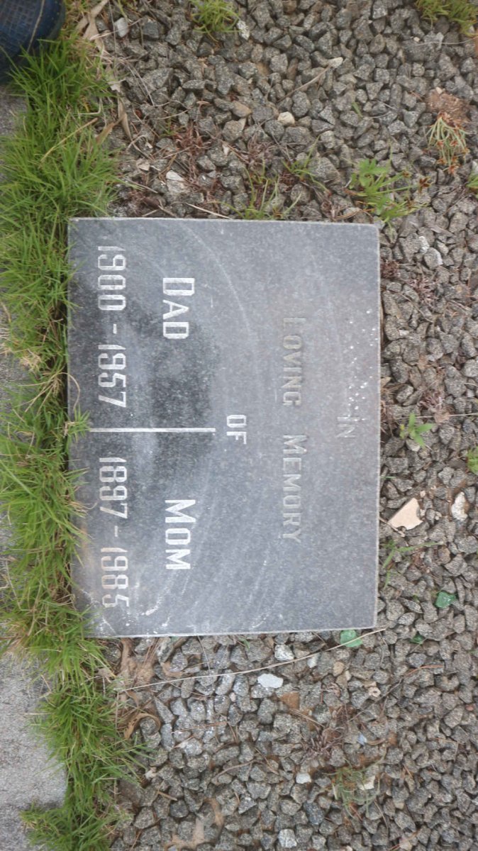 ROGERS Dad 1900-1957 &amp; Mom 1897-1985
