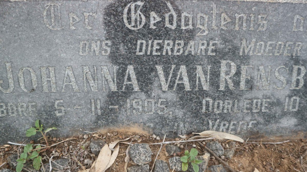 RENSBURG Sophia Johanna, van nee PRESTON 1905-1971