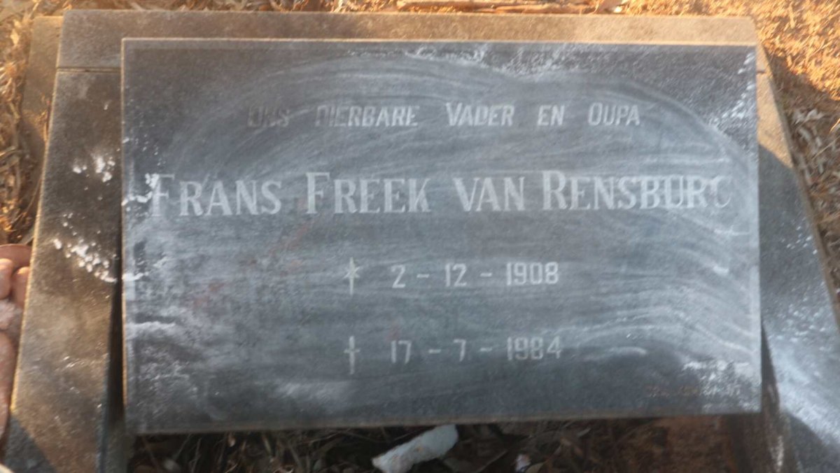 RENSBURG Frans Freek, van 1908-1984