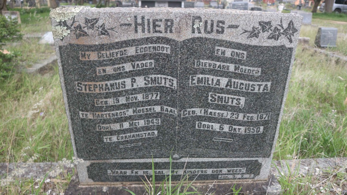 SMUTS Stephanus P. 1877-1943 &amp; Emilia Augusta HAESE 1871-1950 
